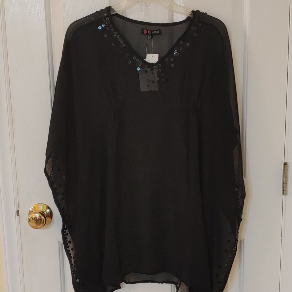 NEW NYC Trend Beach Swim Cover Up Sz S Black-102